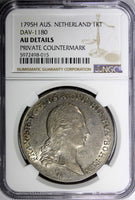 Austrian Netherlands Silver 1795 H 1 Kronen Thaler c/m "L" NGC AU DET.KM#62.1(5)