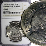 Seychelles 1976 10 Rupees Declaration of Independence NGC MS66 GEM BU KM# 28 (8)