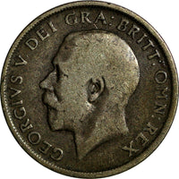 Great Britain George V (1910-1936) Silver 1916 1 Shilling KM#816 (14 550)