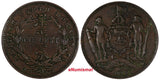 British North Borneo Bronze 1888 H 1 Cent 	Heaton's Mint, Birmingham KM# 2 (395)