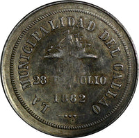 Callao,Peru,Silver Proclamation Medal,1862 City of Callao. Fonrobert-9194(17026)