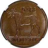 Norway Olav V Bronze 1961 5 Øre NGC MS64 BN  ONLY 1 GRADED HIGHEST KM# 405