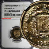 DOMINICAN REPUBLIC PROOF 1984 MO 5 Centavos NGC PF66 ULTRA CAMEO KM# 59 (102)