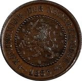 Netherlands William III Bronze 1885 1/2 Cent ch.XF KM# 109.1 (20 461)