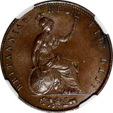 Great Britain Victoria Copper 1854 1/2 Penny NGC MS64 BN Nice Toned KM#726 (014)
