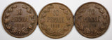 Finland Nicholas II Copper LOT OF 3 COINS 1916 10 Penniä  KM# 14 (20 896)
