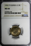 Portuguese Guinea-Bissau 1952 2,5 Escudos NGC MS66 TOP GRADED BY NGC KM# 9 (038)