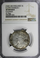 ENGLAND,Charles I (1641-43) Silver 1 Shilling Tower NGC XF Details S-2799 (054)