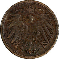 Germany - Empire Wilhelm II Copper 1894 E 1 Pfennig Muldenhütten Mint KM# 10 (2)