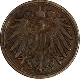 Germany - Empire Wilhelm II Copper 1894 E 1 Pfennig Muldenhütten Mint KM# 10 (2)