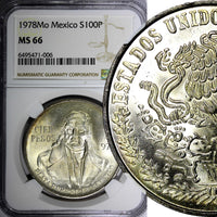 Mexico ESTADOS UNIDOS MEXICANOS Silver 1978 Mo 100 Pesos NGC MS66 KM# 483.2 (6)