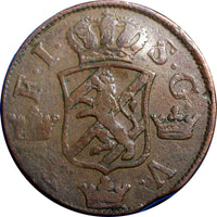 SWEDEN COPPER  Frederick I 1749 2 Ore, S.M.Struck at Avesta Mint KM# 437 (2332)