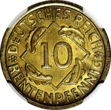Germany 1924 J 10 Reichspfennig NGC MS65 ONLY 1 GRADED HIGHEST KM# 40 (047)