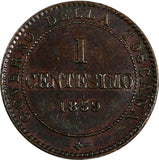 Italian States TUSCANY 1859 1 Centesimo Provisional Government ch.XF C# 81 (275)