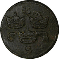Sweden Copper 1655 1/4 Ore  C.R.S SCARCE KM# 211 (10301)