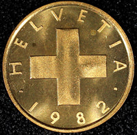 Switzerland Bronze 1982 1 Rappen GEM BU  KM# 46  (24 105)