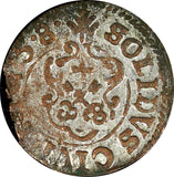 Swedish Livonia City of Riga Carl X Gustav Silver 1658 1 Solidus KM# 50 (22 236)