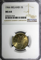 Ireland Republic Copper-Nickel 1966 1 Shilling Bull  NGC MS64 KM# 14a