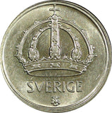 Sweden Gustaf V Silver 1943 G 25 Öre 1stYear Type GEM BU COIN KM# 816 (22 029)