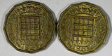 Great Britain Elizabeth II LOT OF 2 COINS 1961 3 Pence KM# 900 (20 270)
