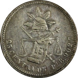 MEXICO Silver 1890 Pi R 25 Centavos San Luis Potosi Mint -64,000 KM#406.8 (183)