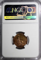 Great Britain  Victoria Bronze 1879 Farthing NGC MS63 RB Large "9" RED KM#753(0)