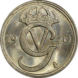 Sweden Gustaf V (1907-1950) Nickel-Bronze 1940 G 10 Öre UNC KM# 795 (22 077)