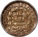 Bolivia Silver 1895 PTS ES10 Centavos Potosi  Low Mintage-20,000 XF KM# 158.3