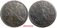 SWEDEN COPPER  Frederick I 1749 2 Ore,S.M.Struck at Avesta Mint . KM# 437 (2339)