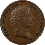 Sweden Carl XIV Johan Copper 1833/2 1/4 Skilling OVERDATE KM# 636 (20 847)