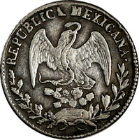Mexico Silver 1842/3 D RM 1/2 Real OVERDATE Durango Mint KM# 370.3 (15 473)