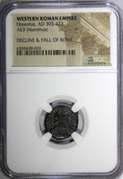 WESTERN ROMAN Honorius AD 393-423 AE3 Nummus /Rev. Crowned by Victory  NGC (020)