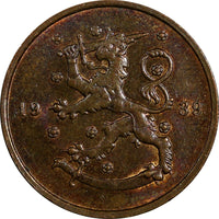 Finland Copper 1939 10 Pennia  KM# 24 (17 982)