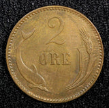 Denmark Christian IX Bronze 1906 VBP 2 Ore Last Year Type  KM# 793.2 (454)