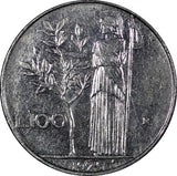 Italy Stainless Steel 1975 R 100 Lire large type 27,8 mm KM# 96.1 (21 465)