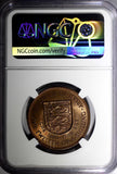 Jersey Elizabeth II Bronze 1960 1/12 Shilling NGC MS65 RB Nice Toned KM# 23 (12)