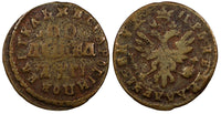 Russia PETER I Copper 1713 Polushka 2,05 g. Ilyn1;GM-77,29;D-2;B-5,SCARCE KM#114
