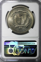 Dominican Republic 1978 1 Peso NGC MS65 Mintage-35,000 Toning KM# 53 (034)