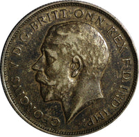 GREAT BRITAIN George V Silver 1916 Florin 2 Shillings WWI Issue Toned KM# 817(3)