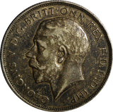 GREAT BRITAIN George V Silver 1916 Florin 2 Shillings WWI Issue Toned KM# 817(3)