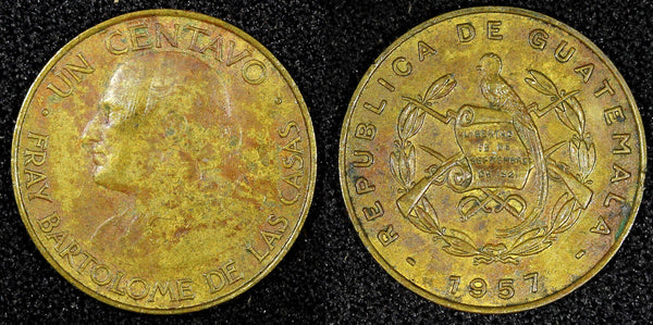 GUATEMALA Nickel brass 1957 1 Centavo Birmingham Mint KM# 259 (22 855)