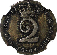 Great Britain George III 1786 2 Pence Maundy NGC MS61 1 GRADED HIGHER KM# 595(1)
