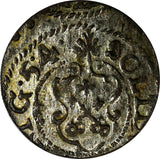 Swedish Livonia City of Riga Carl X Gustav Silver 1654 1 Solidus UNC KM# 50 (10)
