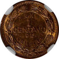 HONDURAS Copper 1974 1 Centavo GRADED NGC MS64 RB KM# 77a