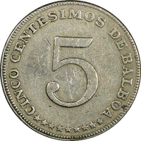Panama Copper-Nickel 1968 5 Centesimos KM# 23.2 (21 991)