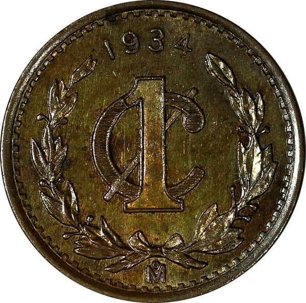 Mexico ESTADOS UNIDOS MEXICANOS Bronze 1934 1 Centavo UNC KM# 415