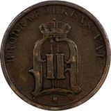 SWEDEN Oscar II 1894 1 Ore Mintage-590,000 Large Letters RARE DATE KM#750 (866)