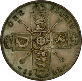 Great Britain George V Silver 1921 Florin KM# 817a (20 939)