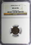Italy Umberto I Copper 1899 R 1 Centesimo NGC MS64 BN KM# 29 (018)