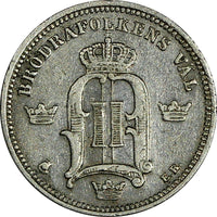 Sweden Oscar II Silver 1896 EB 10 Öre KM# 755 (17 828)